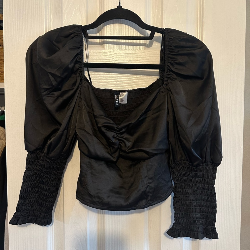 Divided Satin Black Top